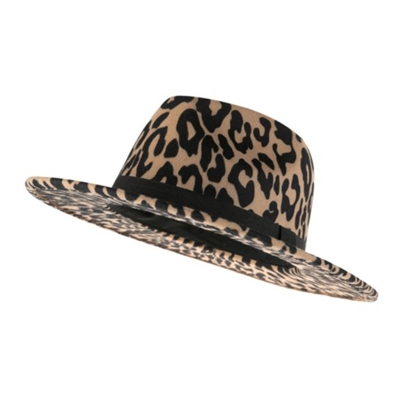 Leopard Print Fedora Hat - Picture 2 of 5